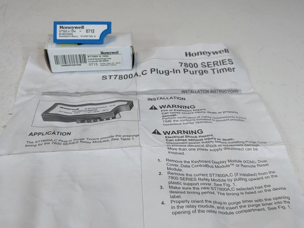 Honeywell 60 Second Purge Timer ST7800 A 1054 Honeywell 60 Second Purge Timer ST7800 A 1054