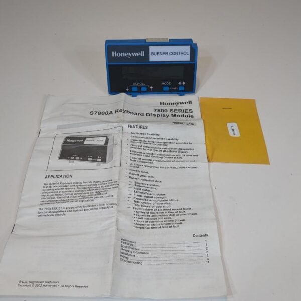 Honeywell S7800A 1001 Burner Control Keyboard Display Module