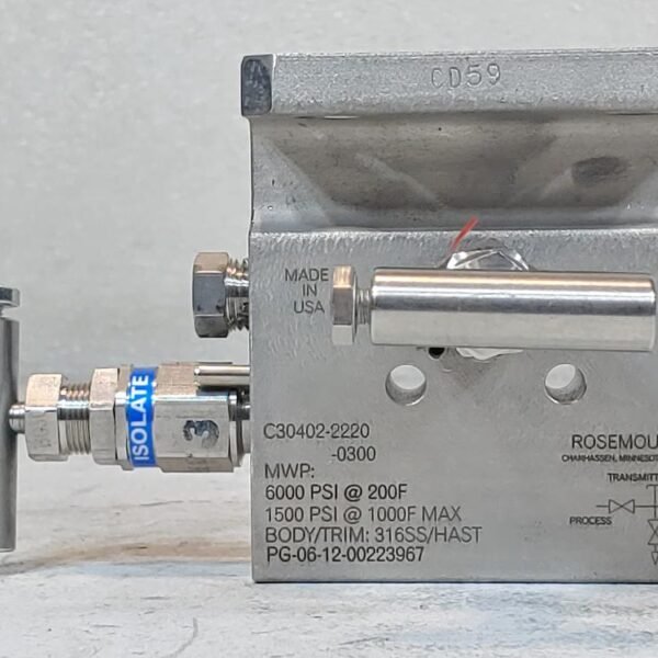Rosemount C30402-2220-0300 SS/HAST Integral Manifold Valve