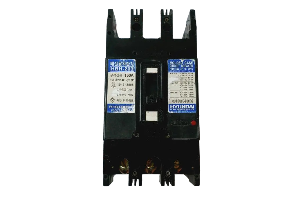 Hyundai Hbh-203 3 Pole Molded Case Circuit Breaker 150A Hyundai Hbh-203 3 Pole Molded Case Circuit Breaker 150A